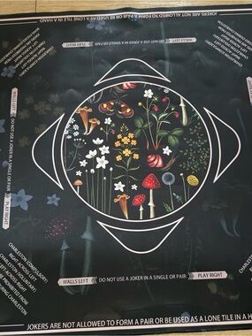 MAHJONG Mat - Neoprene Botanical Black design